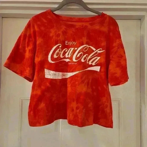 Love Tribe Coca Cola Enjoy Crop Top Large Tye Dye - Picture 1 of 5